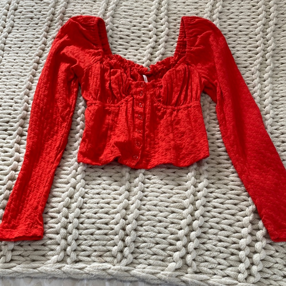 Free People Red Shirt size medium